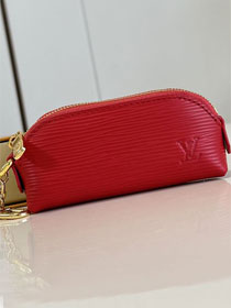 Louis vuitton original epi leather cosmetic lipstick pouch M25687 red