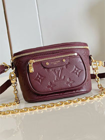 Louis vuitton original calfskin mini bumbag M25905 garnet