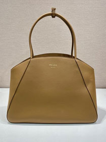Prada original calfskin medium tote bag 1BG510 brown