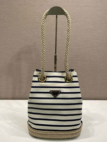Prada original fabric mariner small bucket bag 1BE082 blue
