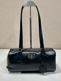 Prada original soft calfskin top handle bag 1BB127 black