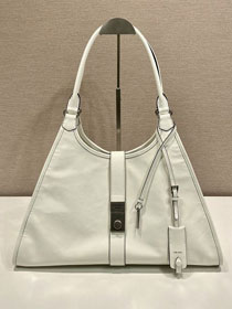 Prada original calfskin large tote bag 1BG570 white