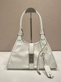 Prada original calfskin medium tote bag 1BG563 white