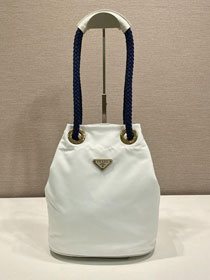 Prada original nylon mariner small bucket bag 1BE082 white