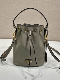 Prada original calfskin 1978 mini bucket bag 1BE067 grey