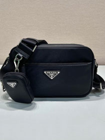 Prada original nylon small shoulder bag 1BC167 black 