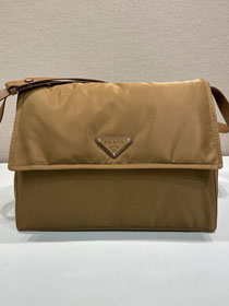 Prada original nylon traveller shoulder bag 1BD256 brown
