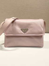 Prada original nylon traveller small shoulder bag 1BD258 pink