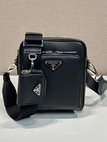 Prada original calfskin mini shoulder bag 2VH168 black