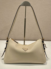 Prada original soft calfskin aimee medium shoulder bag 1BC229 beige
