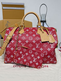 Louis vuitton original ostrich calfskin speedy P9 40 N87523 red