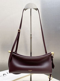 Alaia original calfskin le click east west small flap bag AL0021 bordeaux