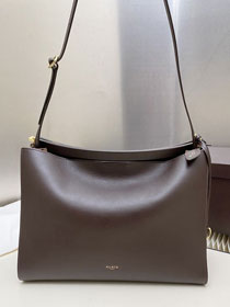 Alaia original calfskin le click medium square bag AL0018 dark brown