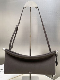 Alaia original nubuck calfskin le click east west medium flap bag AL0020 grey