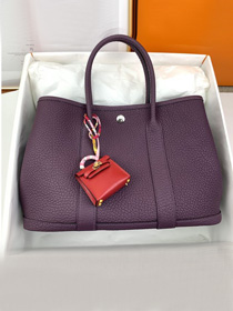Hermes original negonda leather medium garden party 30 bag HG0030 cassis