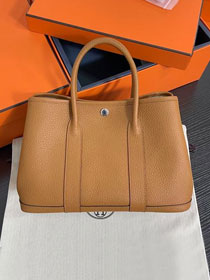 Hermes original negonda leather medium garden party 30 bag HG0030 toffe