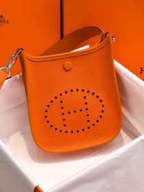 Hermes original canvas mini evelyne tpm 17 shoulder bag E17 orange