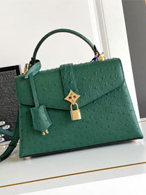 Louis vuitton original ostrich calfskin rose des vents pm handbag m86012 green