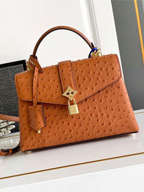 Louis vuitton original ostrich calfskin rose des vents pm handbag m86012 tan