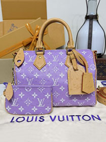 Louis vuitton original ostrich calfskin speedy P9 25 N24426 purple