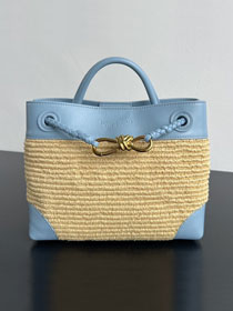 BV original raffia small andiamo 827478 blue