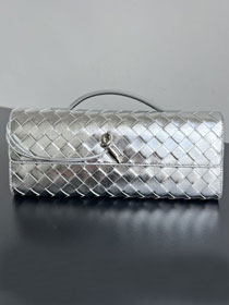 BV original lambskin andiamo long clutch 741511 silver