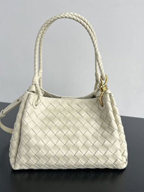 BV original lambskin medium parachute shoulder bag 835921 sea salt