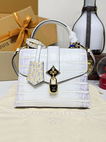 Louis vuitton original crocodile calfskin rose des vents mini handbag n84713 white&gold