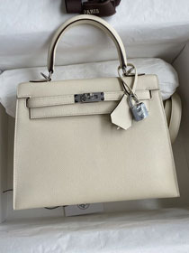 Hermes original epsom leather kelly 32 bag K32-1 nata