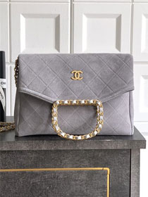 CC original suede calfskin medium handbag AS5896 grey