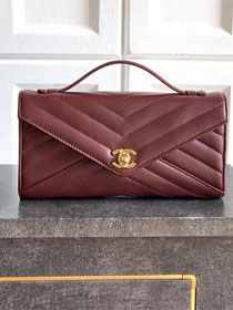 CC original lambskin clutch AP6044 bordeaux