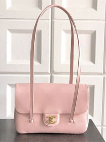 CC original grained calfskin small flap bag AS6130 pink