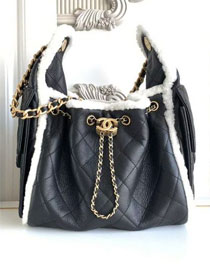 CC original lambskin 25 small handbag AS5293 black&white