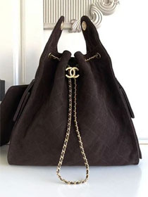 CC original suede calfskin 25 medium handbag AS5311 dark brown