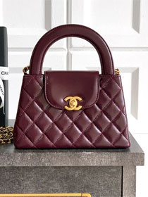 CC original calfskin mini shopping bag AS4416 burgundy