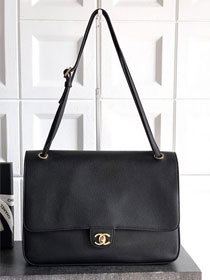 CC original grained calfskin maxi flap bag AS6233 black