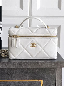 CC original grained calfskin vanity with chain AP4936 white