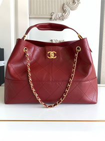 CC original calfskin shopping tote bag AS5634 bordeaux