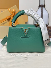 Louis vuitton original calfskin capucines mini handbag M24739 green
