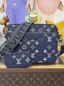 Louis vuitton original calfskin trio messenger bag M28618 blue