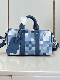 Louis vuitton original denim keepall 25 M28600 blue