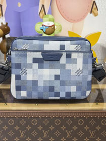 Louis vuitton original denim trio messenger bag M28601 blue