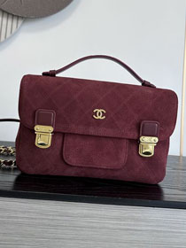 CC suede calfskin backpack AS6465 bordeaux